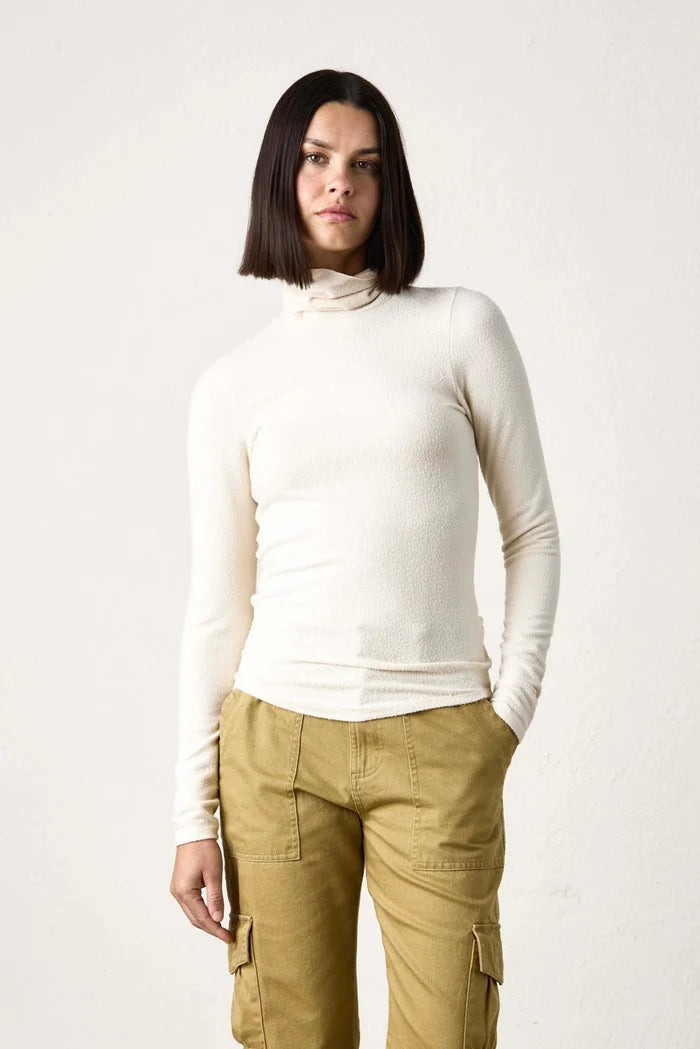 NSF - Lani Plush Fitted Turtleneck in Ivory - Kalifornia Jean Bar