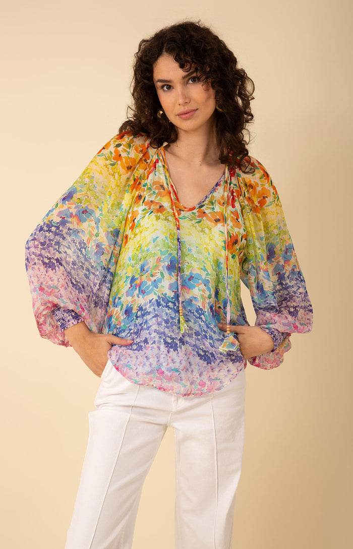 Octavia Chiffon Top, color_blue