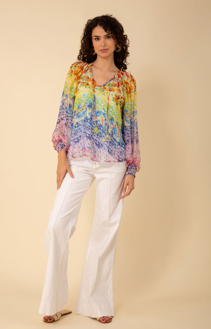 Octavia Chiffon Top, color_blue