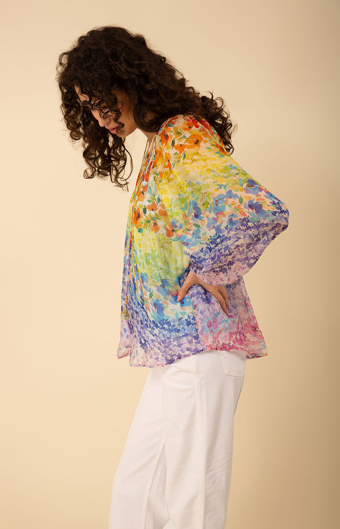 Octavia Chiffon Top, color_blue