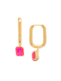 Octavia Rectangle Hoops - Pink