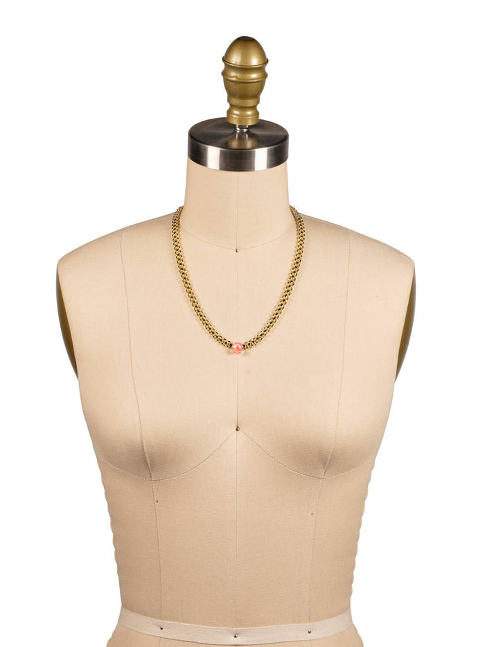 Octavia Single Crystal Tennis Necklace - Pink