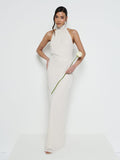 Marina Is 5'7.5" & Wears Size UK 8|Odelle Chiffon Maxi Bridesmaid Dress - Champagne