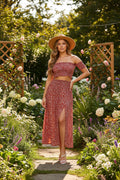 Off Shoulder Crop 2 pc Skirt Set image 0