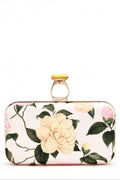 ON THE ROCKS PINK FLORAL DUCHESS SATIN CLUTCH