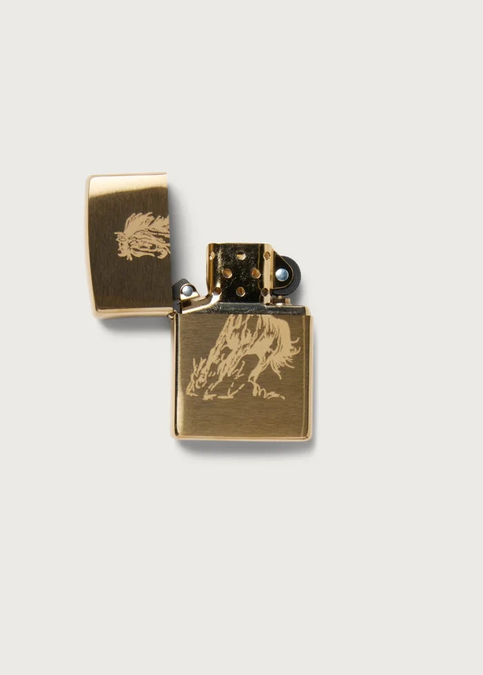 One of These Days - Gold Running Horse Zippo Lighter - Kalifornia Jean Bar