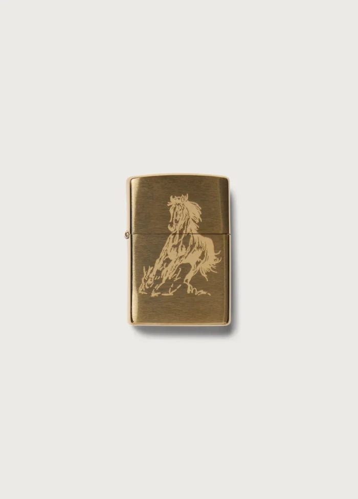 One of These Days - Gold Running Horse Zippo Lighter - Kalifornia Jean Bar