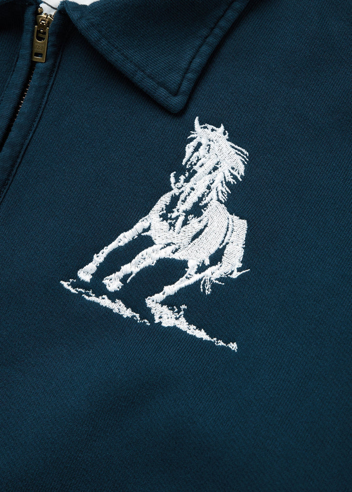 One of These Days - Running Horse Navy Quarter Zip - Kalifornia Jean Bar