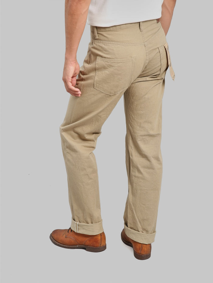 ONI 266SVC KHB 8oz Selvedge Chino Trouser Khaki Beige fitting