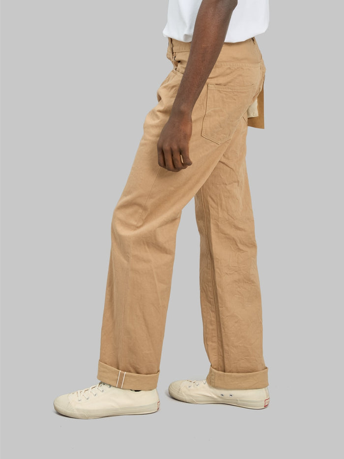 oni denim 022 khaki beige selvedge chino relax straight fitting