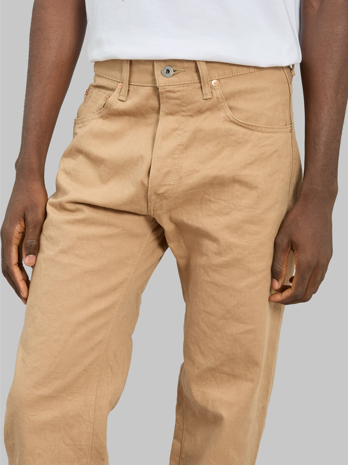 oni denim 022 khaki beige selvedge chino relax straight waist
