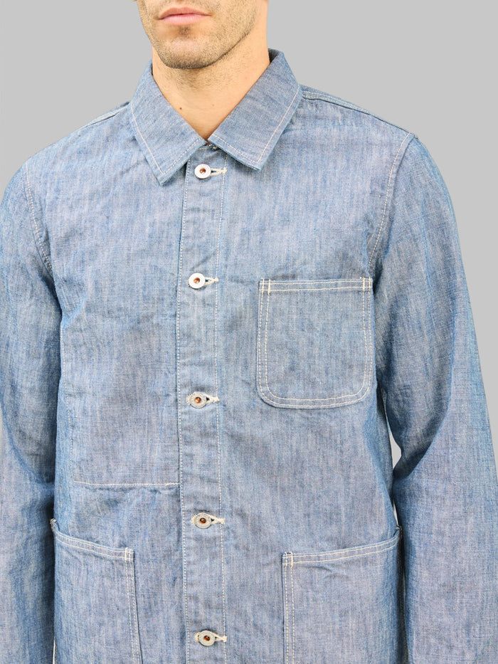 ONI Denim 03501 SHVCH 13oz Super Heavy Chambray  Coverall  chest