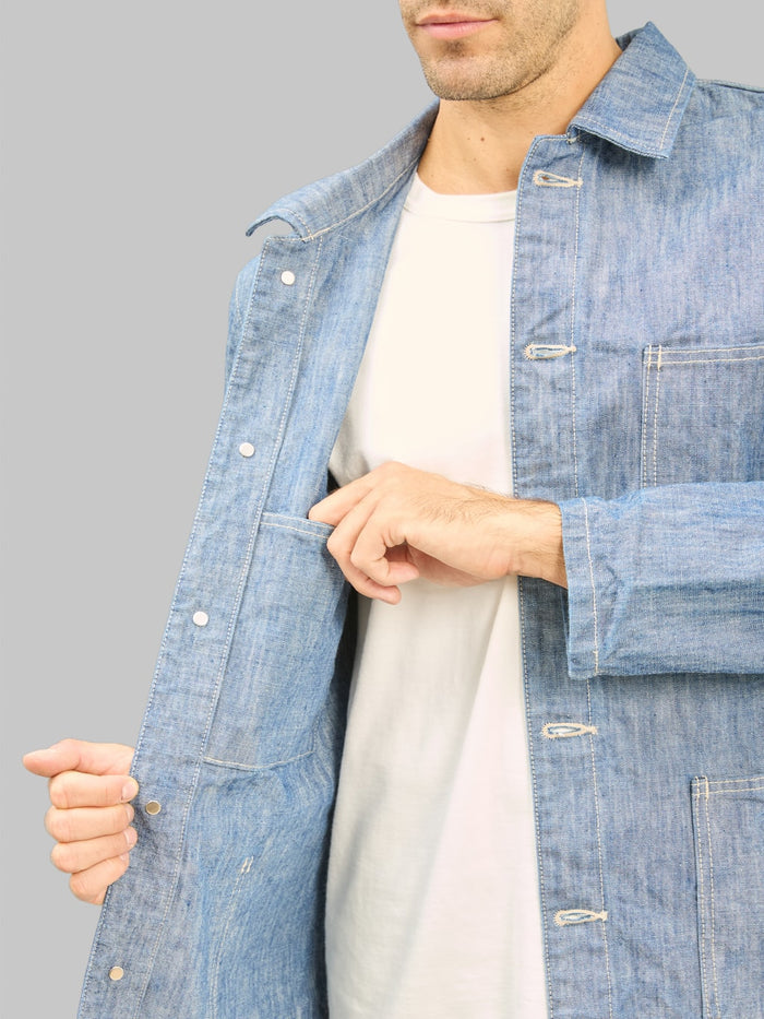 ONI Denim 03501 SHVCH 13oz Super Heavy Chambray  Coverall  interior pocket