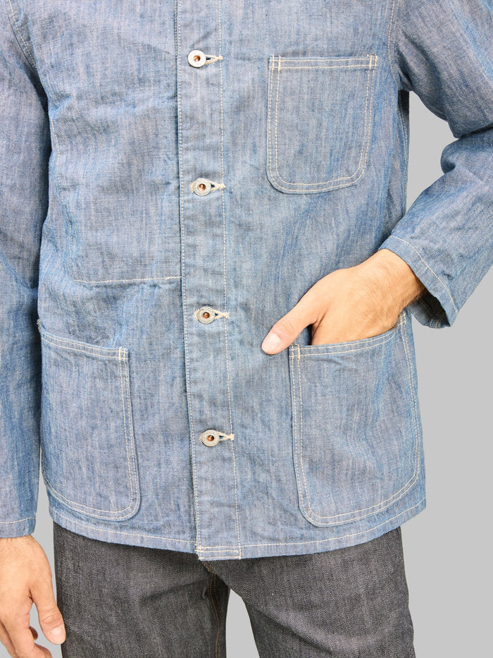 ONI Denim 03501 SHVCH 13oz Super Heavy Chambray  Coverall front pocket