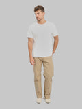 ONI Denim 200 8BE Beta Chambray Beige 8oz Wide Straight Jeans styled