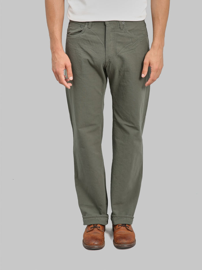 ONI Denim 200-8GG "Beta Chambray Green Gray" 8oz Wide Straight Jeans - Redcast Heritage Co.