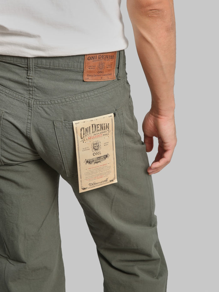 ONI Denim 200-8GG "Beta Chambray Green Gray" 8oz Wide Straight Jeans - Redcast Heritage Co.
