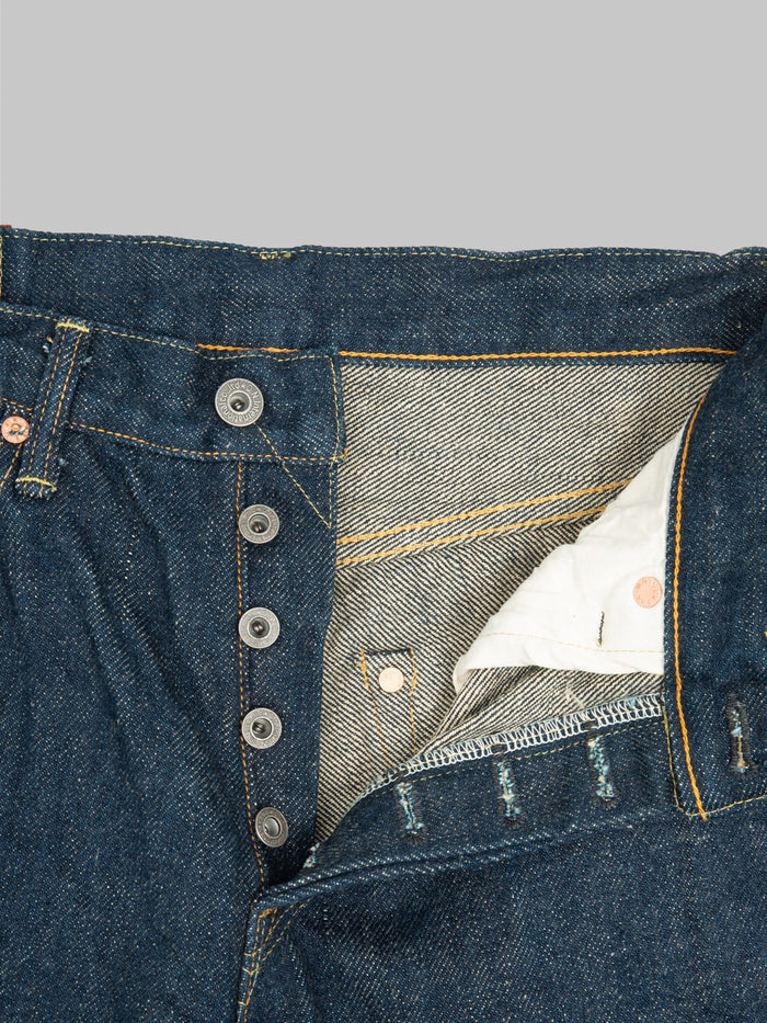 ONI Denim 200ZR KAB Secret Denim 20oz Wide Straight Jeans buttons