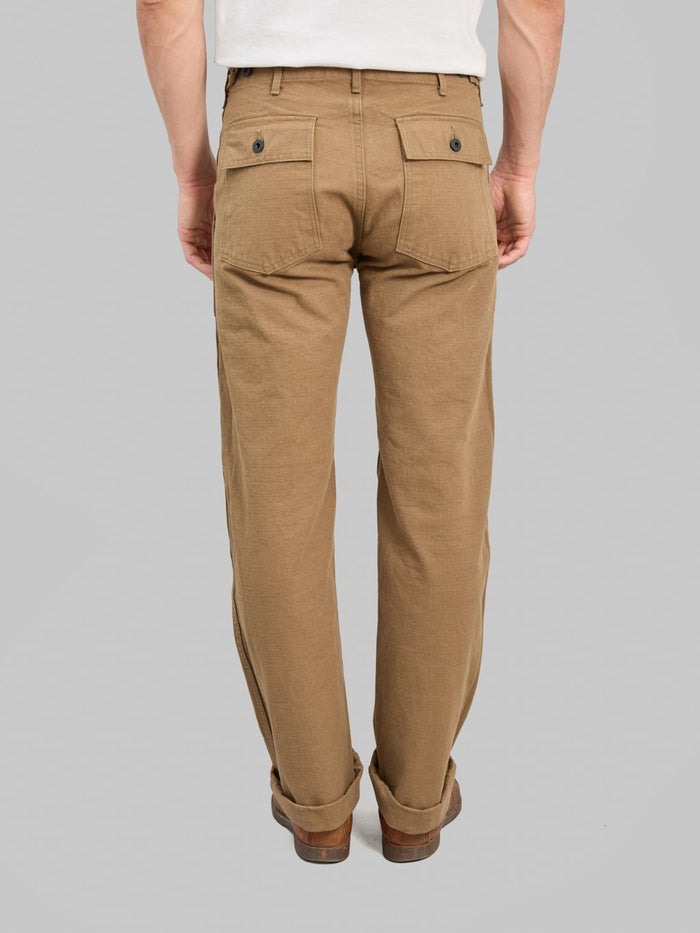 ONI Denim 207 HOXBRK 13oz Baker Pants Brown Khaki back fit