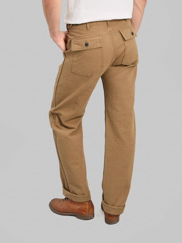 ONI Denim 207 HOXBRK 13oz Baker Pants Brown Khaki side fit