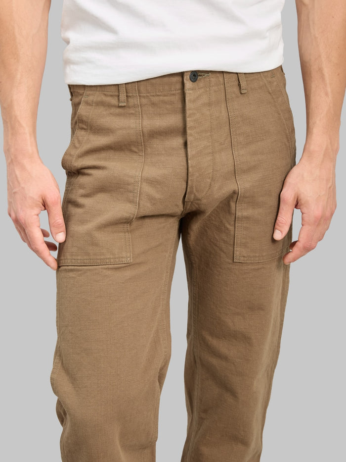ONI Denim 207 HOXBRK 13oz Baker Pants Brown Khaki inseam
