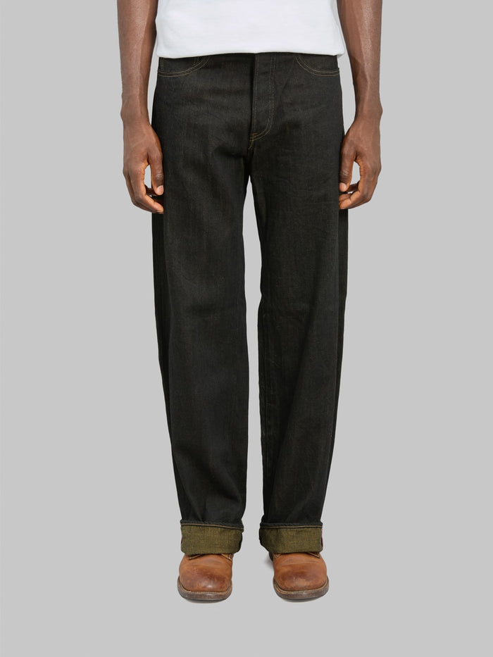 ONI Denim 222-BKOL 12.5oz "Black x Olive" Wide Straight Jeans - Redcast Heritage Co.