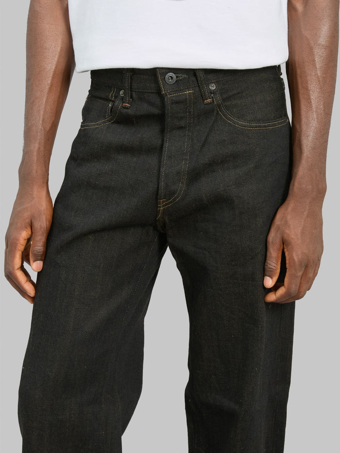 ONI Denim 222-BKOL 12.5oz "Black x Olive" Wide Straight Jeans - Redcast Heritage Co.