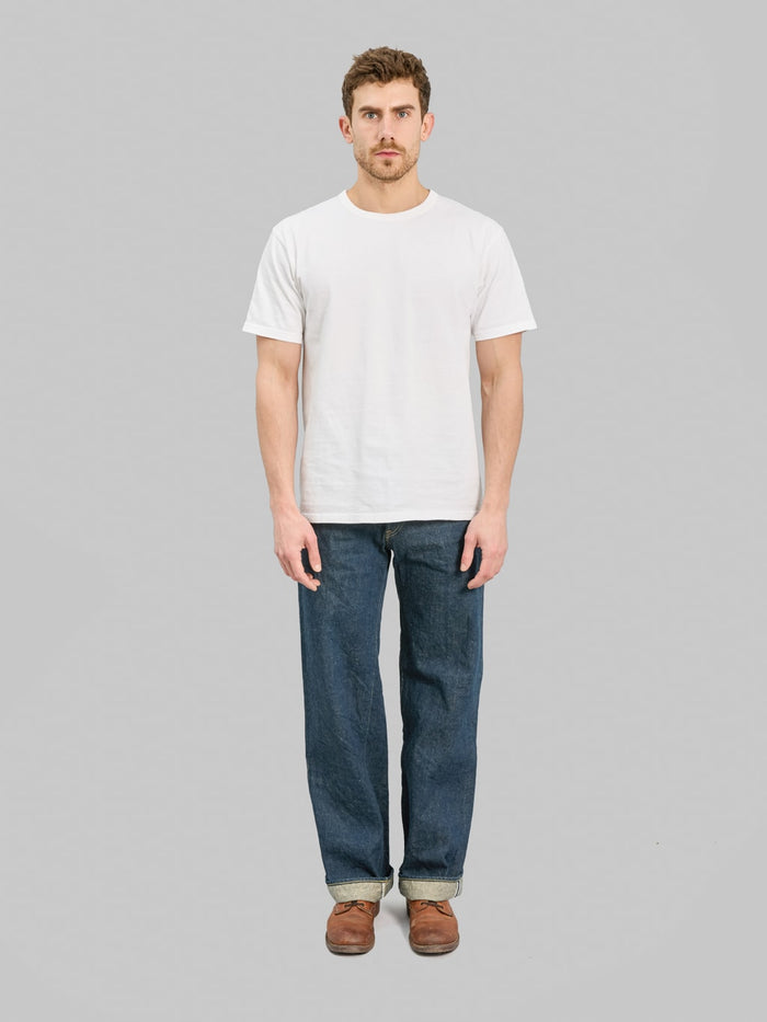 ONI Denim 222 Ishikawadai 15oz Super Wide Straight Jeans front fit