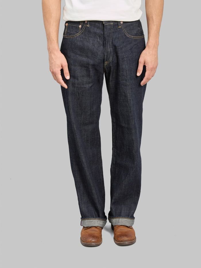 ONI Denim 222 Kiraku 12oz Wide Straight Jeans front fit