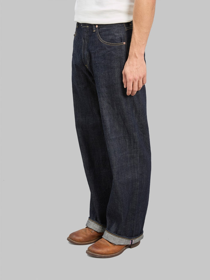 ONI Denim 222 Kiraku 12oz Wide Straight Jeans side fit
