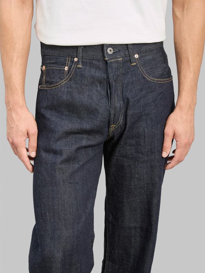 ONI Denim 222 Kiraku 12oz Wide Straight Jeans waist