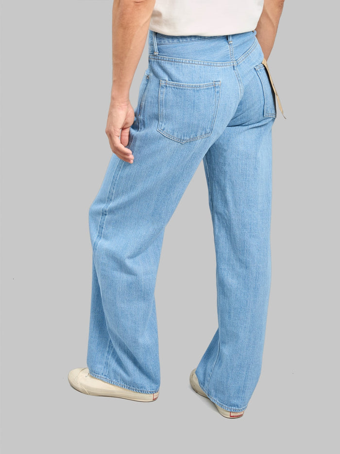 ONI Denim 222 Kiraku Bio Bleach 12oz Wide Straight Jeans fitting