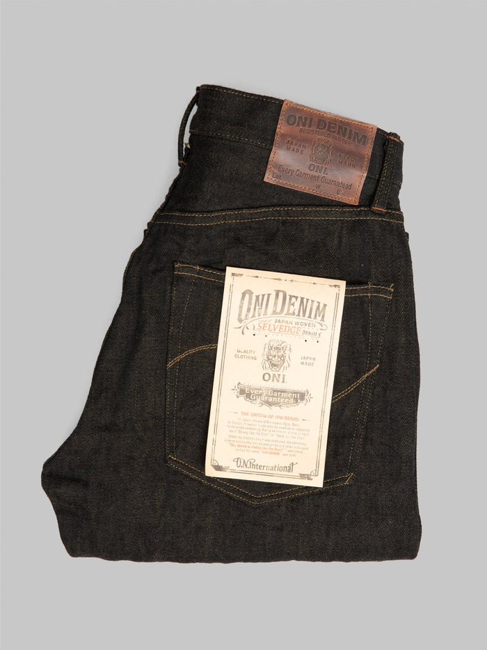 ONI Denim 246-BKOL 12.5oz"Black x Olive" Neat Straight Jeans - Redcast Heritage Co.