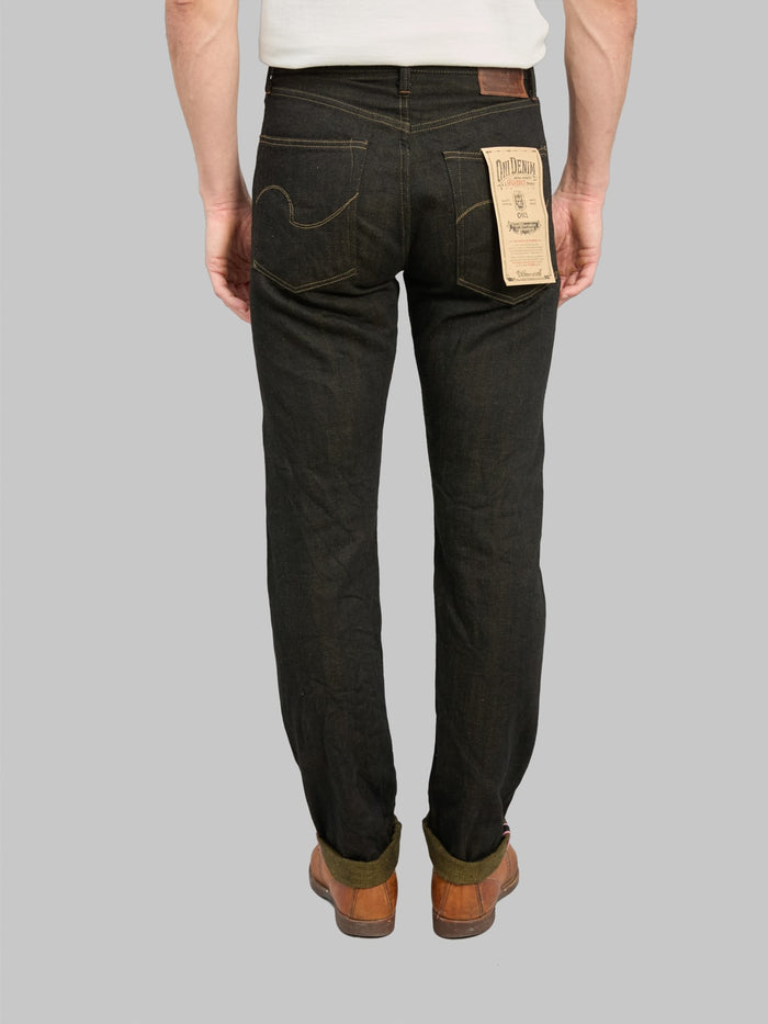 ONI Denim 246-BKOL 12.5oz"Black x Olive" Neat Straight Jeans - Redcast Heritage Co.