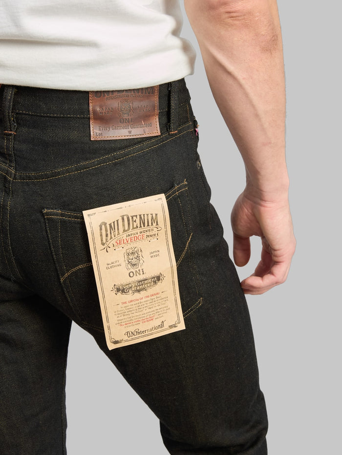 ONI Denim 246-BKOL 12.5oz"Black x Olive" Neat Straight Jeans - Redcast Heritage Co.