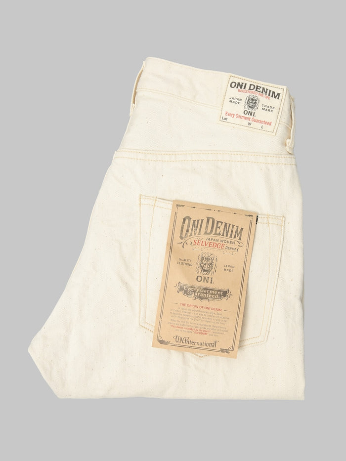 ONI Denim 271-ECRU 12.4oz Organic Cotton Just Right Straight Jeans Ecru