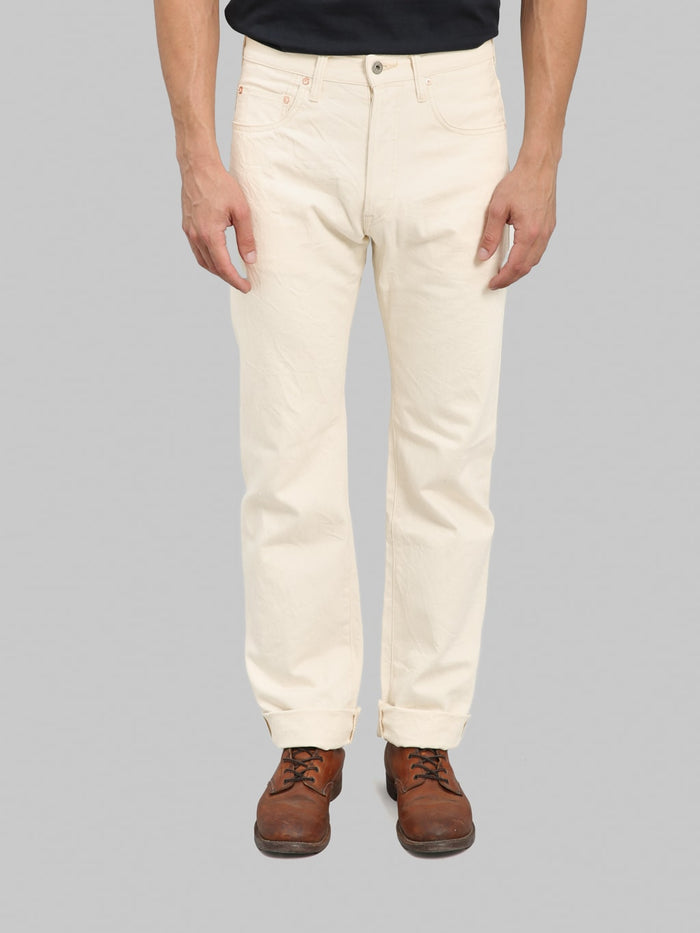 ONI Denim 271-ECRU 12.4oz Organic Cotton Just Right Straight Jeans Ecru