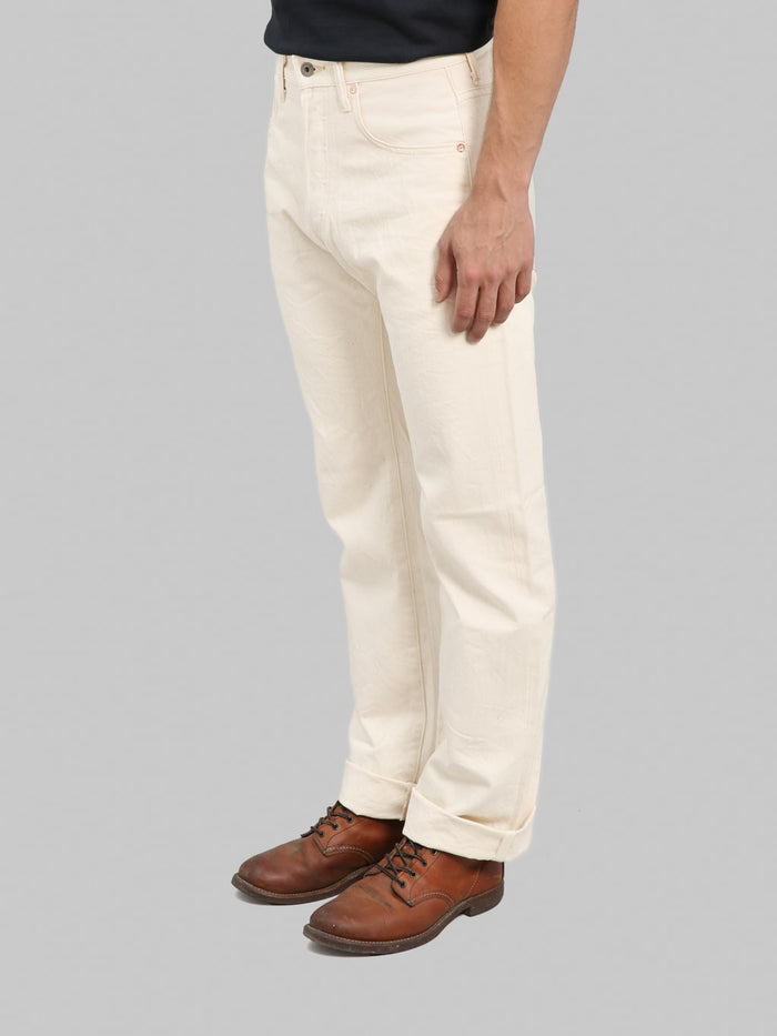 ONI Denim 271-ECRU 12.4oz Organic Cotton Just Right Straight Jeans Ecru