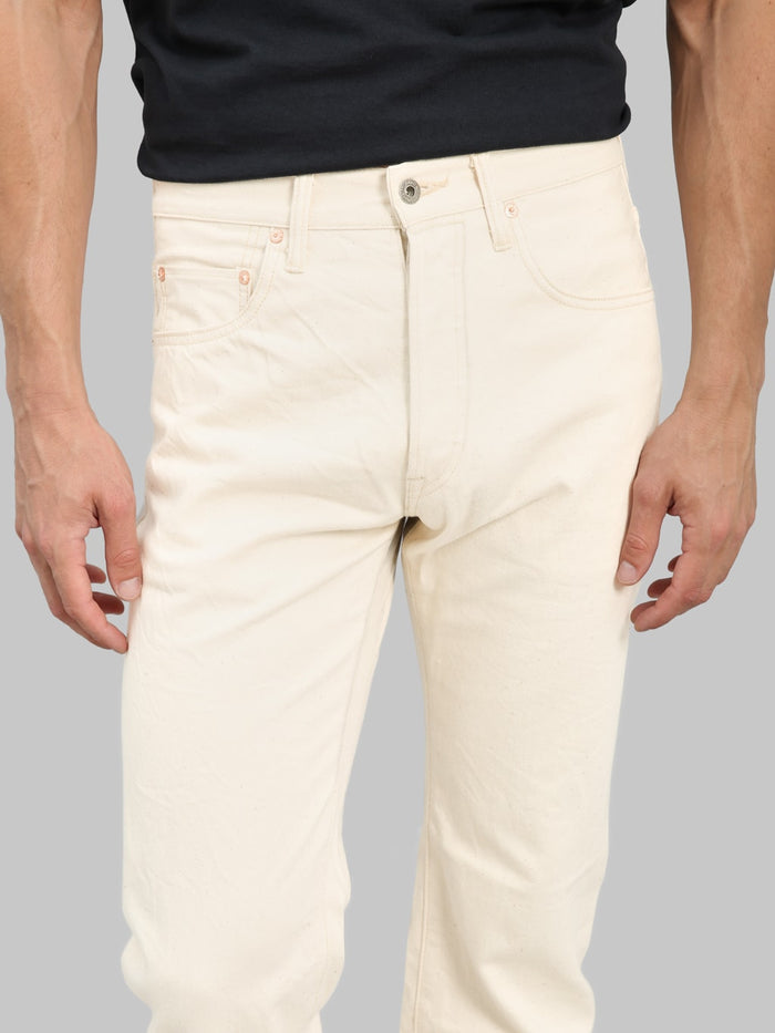 ONI Denim 271-ECRU 12.4oz Organic Cotton Just Right Straight Jeans Ecru