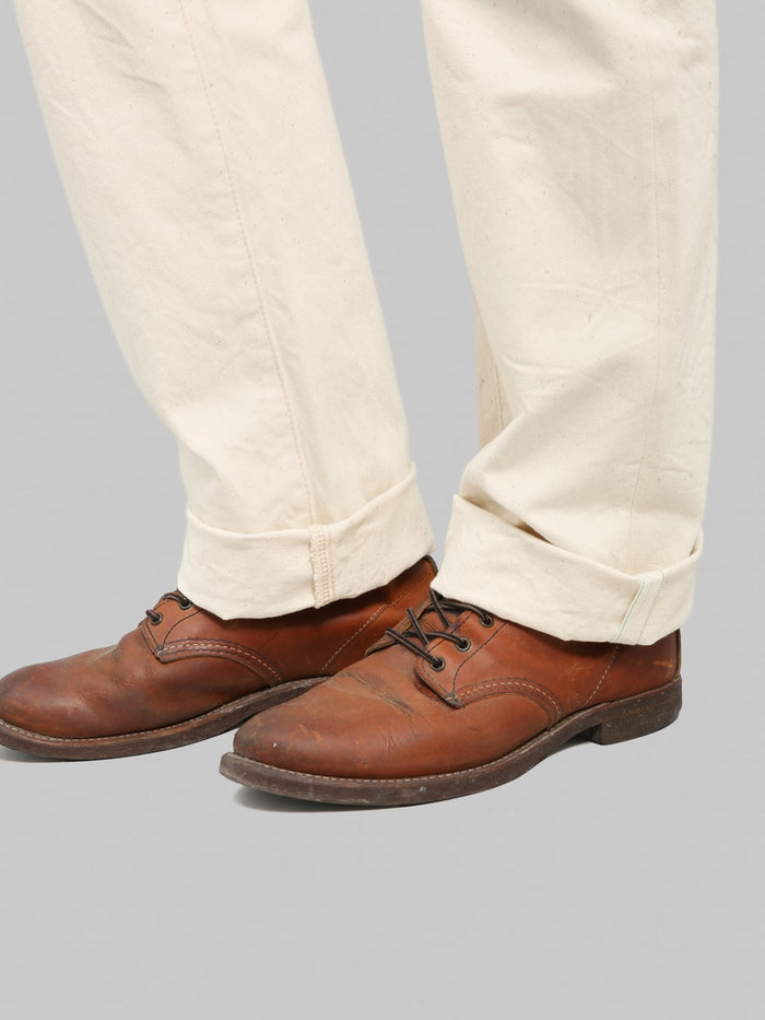 ONI Denim 271-ECRU 12.4oz Organic Cotton Just Right Straight Jeans Ecru