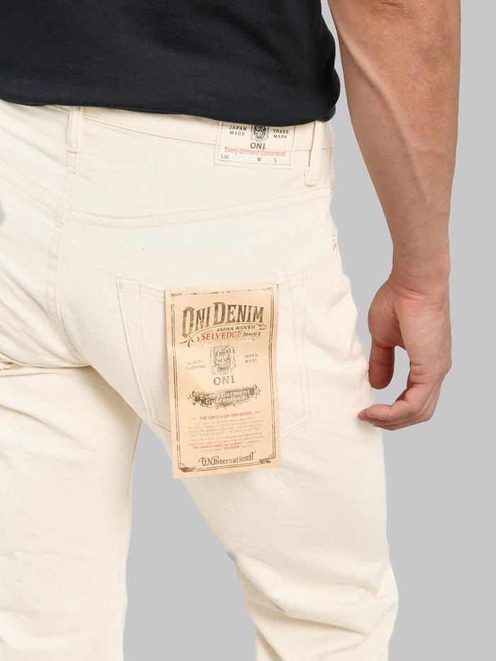 ONI Denim 271-ECRU 12.4oz Organic Cotton Just Right Straight Jeans Ecru