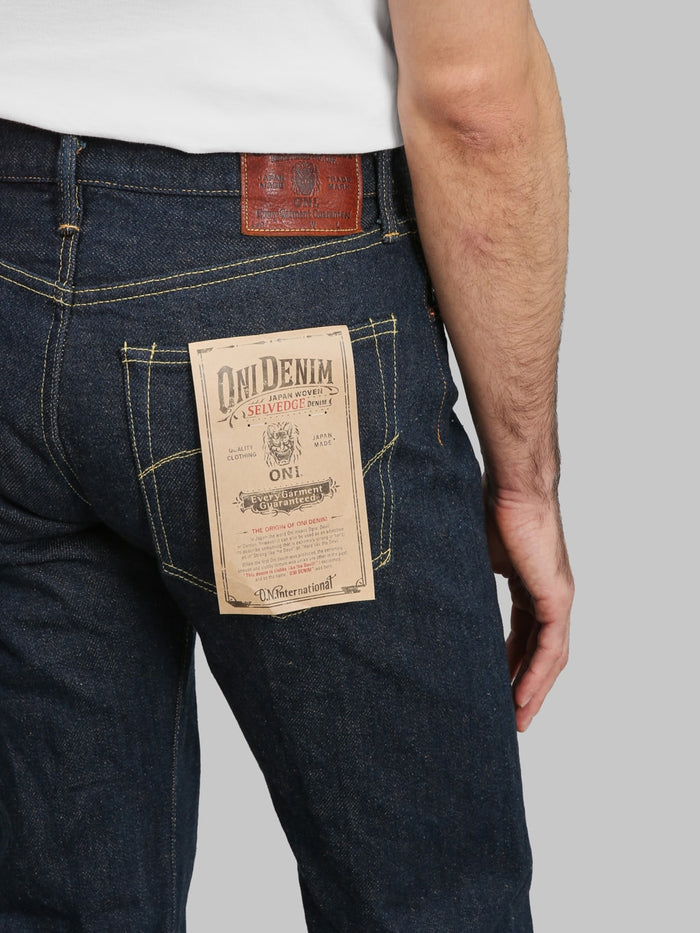 ONI Denim 288ZRLBR Secret Denim Brown Weft Straight Jeans back pocket