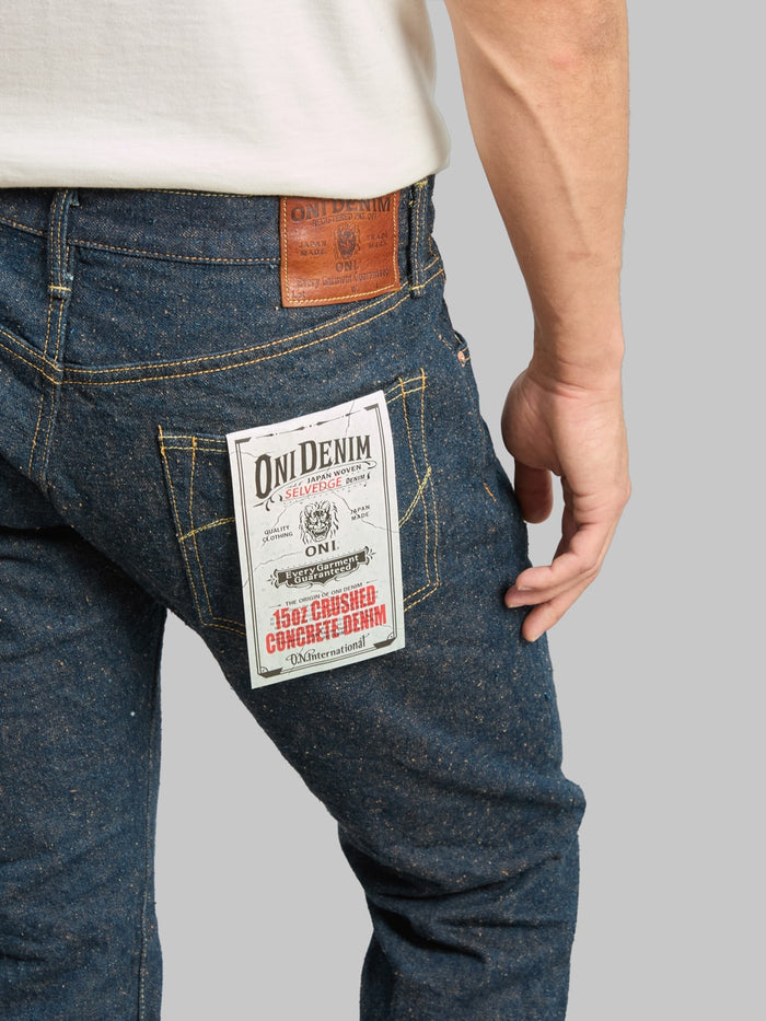 ONI Denim 622CCD-MOCA "Crushed Concrete Denim Moca Weft" 15oz Relaxed Tapered Jeans - Redcast Heritage Co.