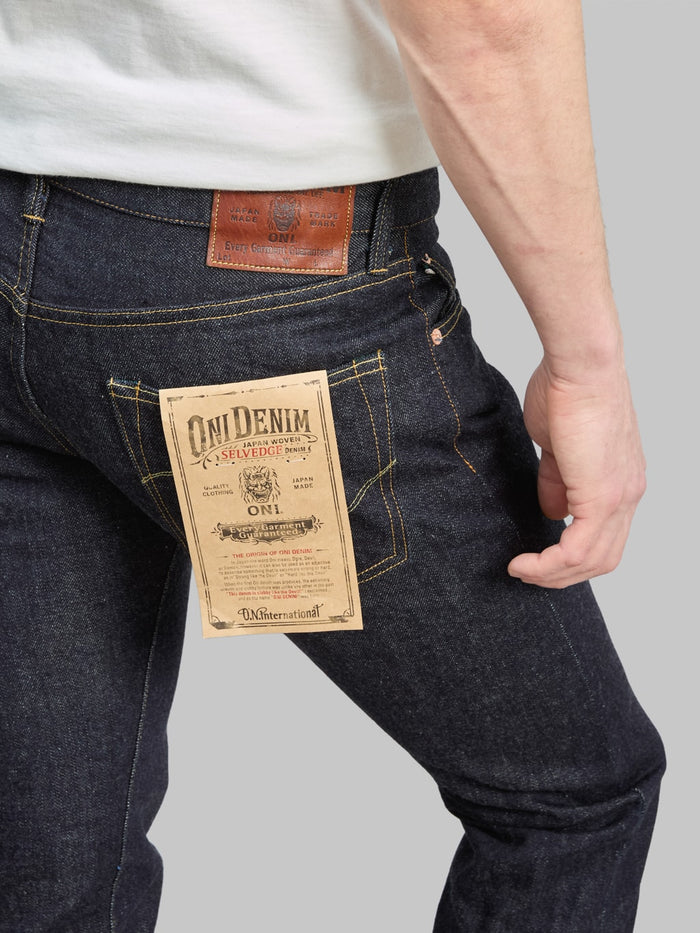 ONI Denim 622 Low Tension 15oz Relaxed Tapered Jeans back pocket