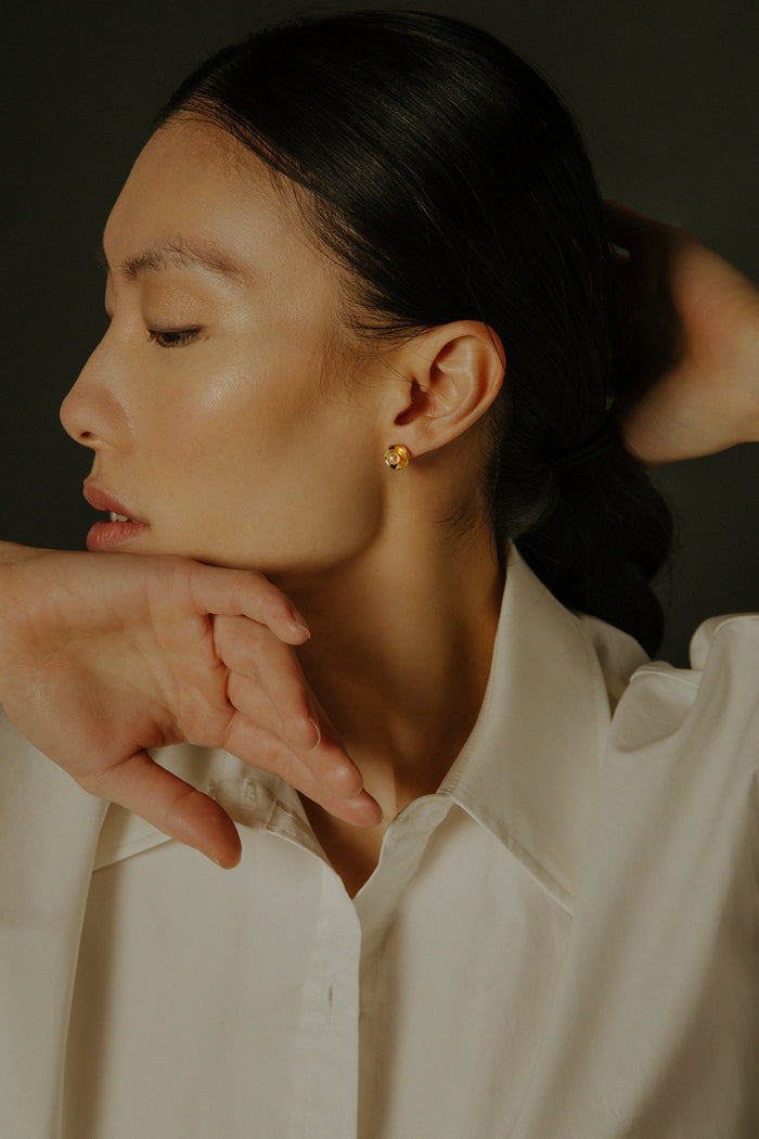 OPEN BUBBLE EARRING in Gold