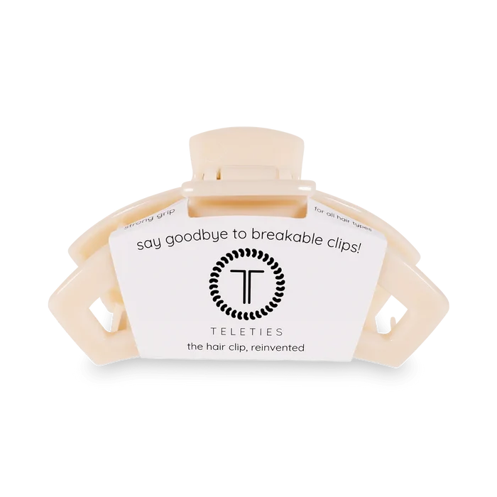 Teleties Open Small Hair Clip Almond Beige