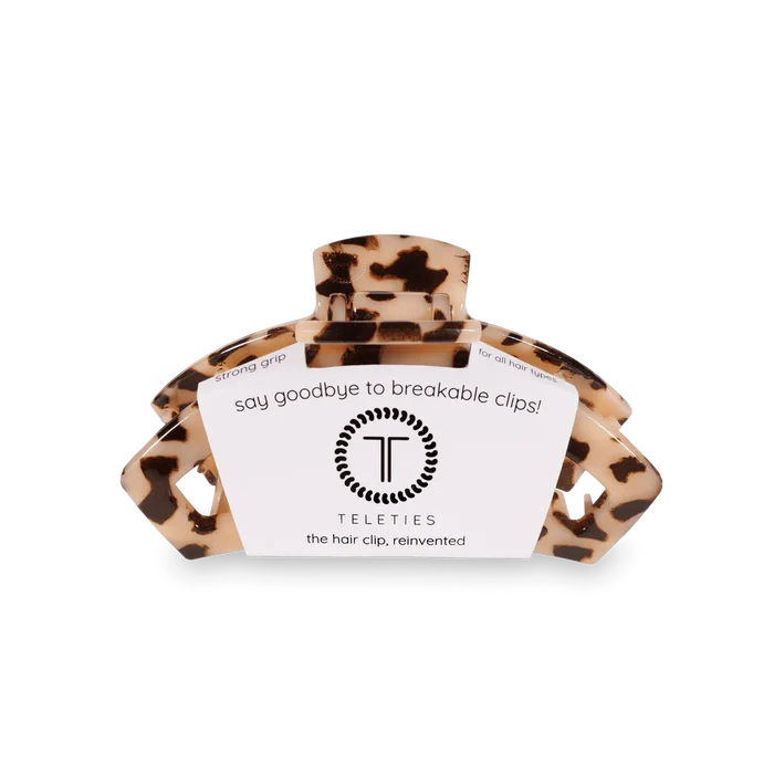 Teleties Open Small Hair Clip Blonde Tortoise