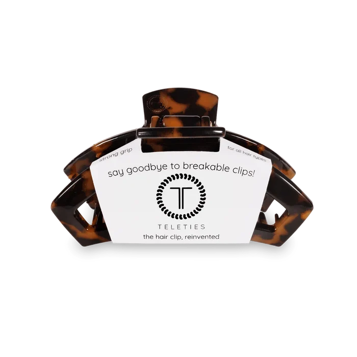 Teleties Open Small Hair Clip Tortoise