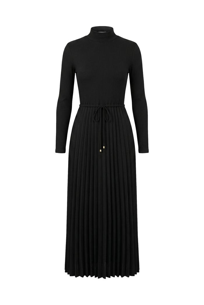 Ord Couture DRV26893 Ribbed Pleated maxi