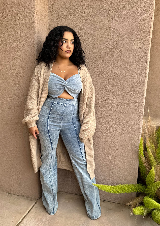 Oversized Chunky Cardigan - Tan image 0